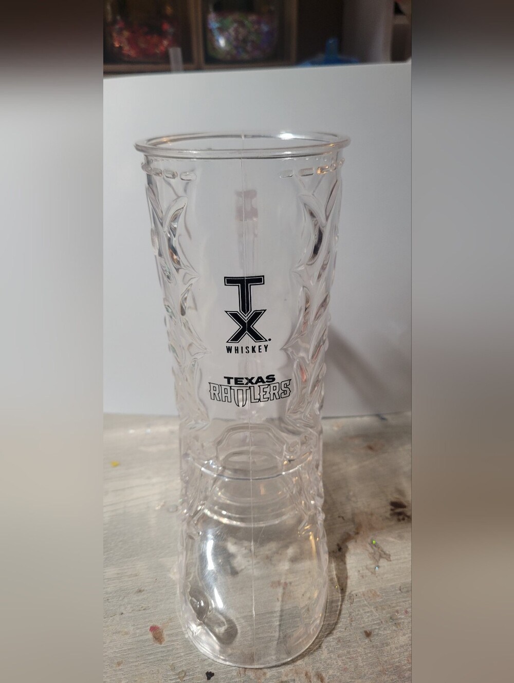 Texas Rattlers Clear Branded Drinking Glass